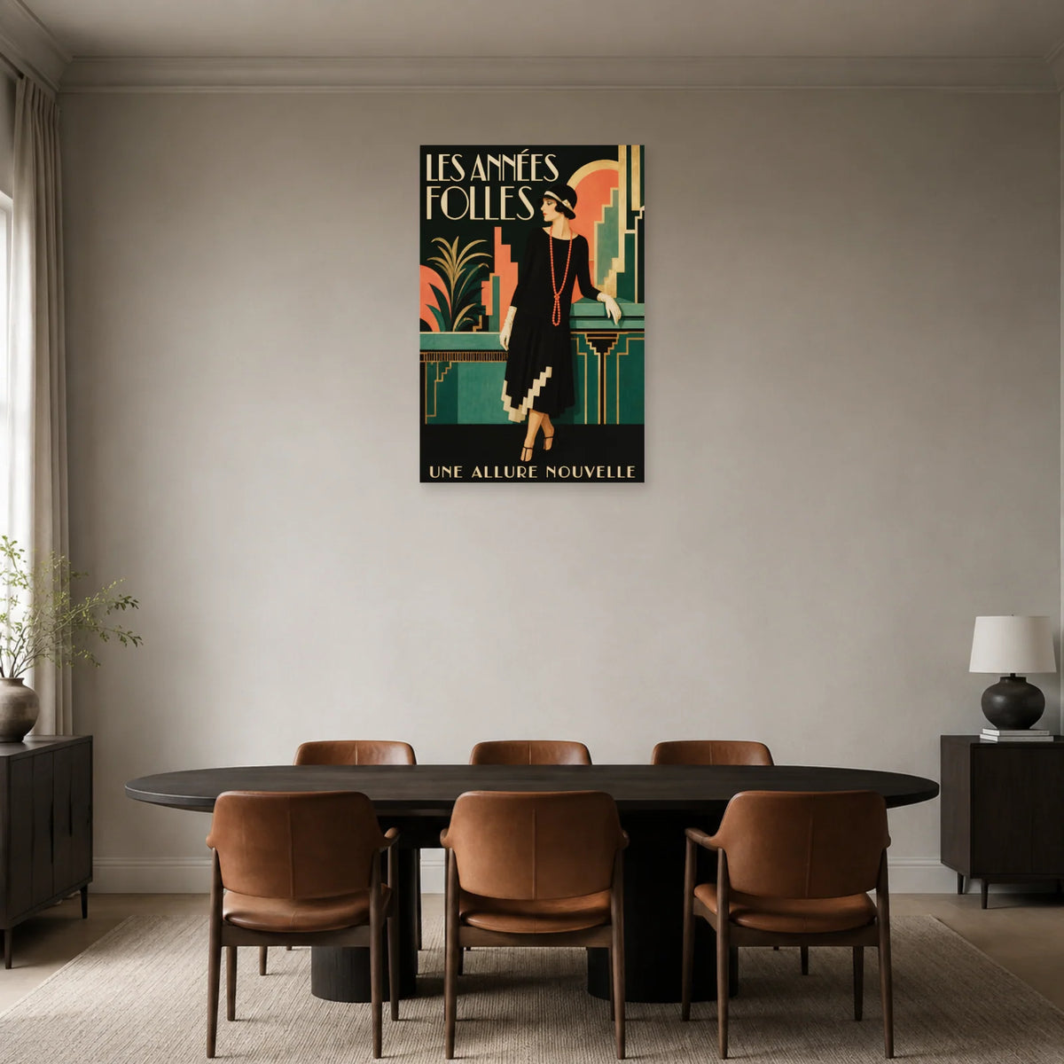 Affiche Mode ancienne, les années folles dans une salle à manger - Art Virtuoso