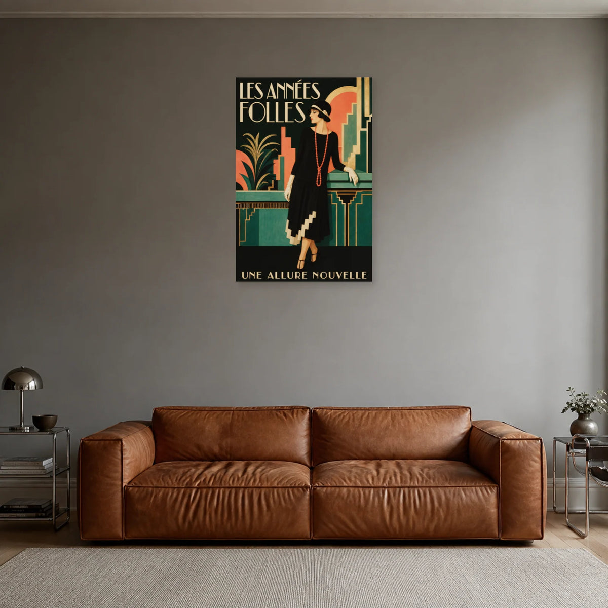 Affiche Mode ancienne, les années folles dans un salon - Art Virtuoso