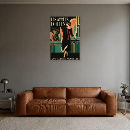 Affiche Mode ancienne, les années folles dans un salon - Art Virtuoso