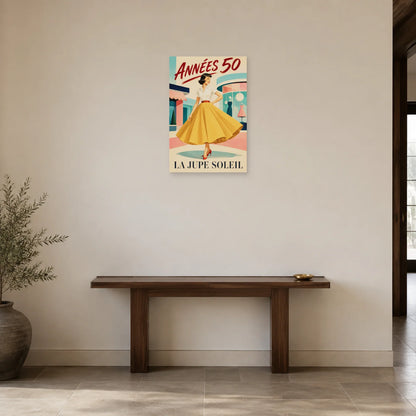 Affiche Mode années 50, jupe soleil dans une entrée ou un couloir - Art Virtuoso