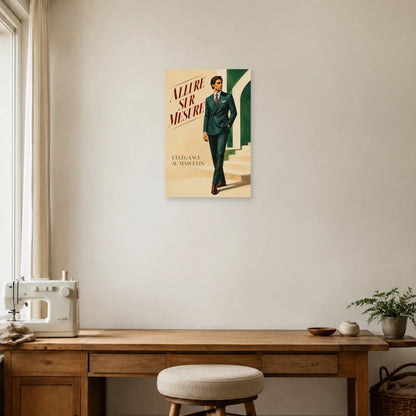Affiche Mode homme, allure sur mesure dans un bureau - Art Virtuoso