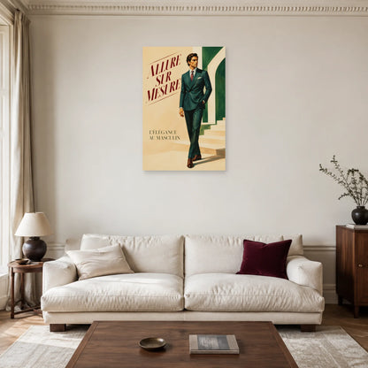 Affiche Mode homme, allure sur mesure dans un salon - Art Virtuoso