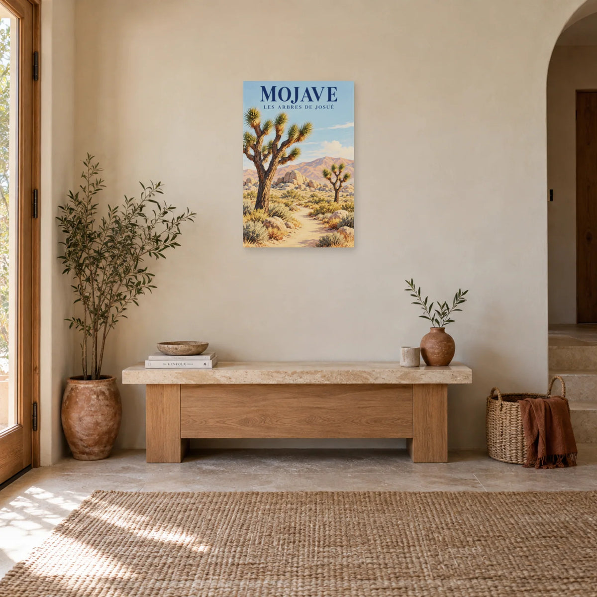Affiche Mojave – Sentier des arbres de Josué dans une entrée ou un couloir - Art Virtuoso