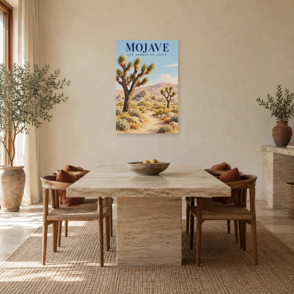 Affiche Mojave – Sentier des arbres de Josué dans une salle à manger - Art Virtuoso