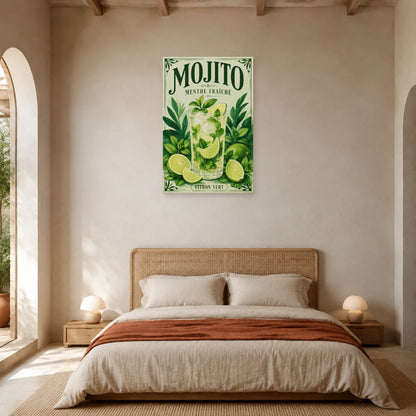 Affiche Mojito, menthe fraîche dans une chambre - Art Virtuoso