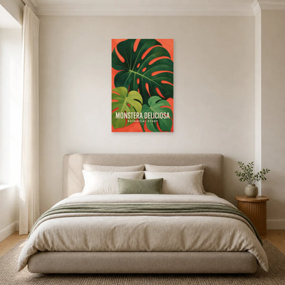Affiche Monstera Deliciosa – Botanical Study dans une chambre - Art Virtuoso