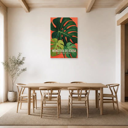 Affiche Monstera Deliciosa – Botanical Study dans une salle à manger - Art Virtuoso