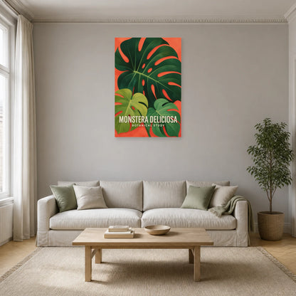 Affiche Monstera Deliciosa – Botanical Study dans un salon - Art Virtuoso
