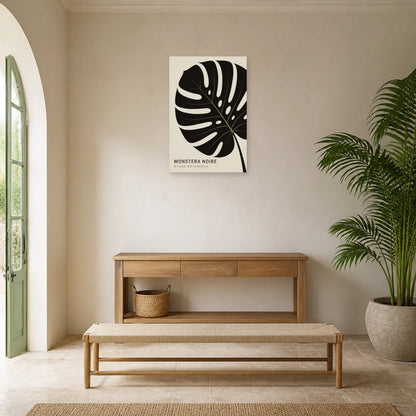 Affiche Monstera noire – Étude botanique dans une entrée ou un couloir - Art Virtuoso