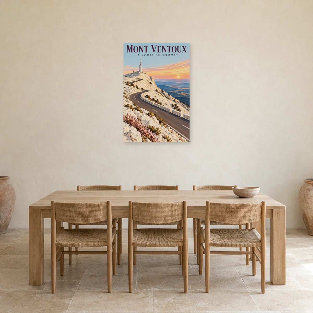 Affiche Mont Ventoux Route du sommet dans une salle à manger - Art Virtuoso