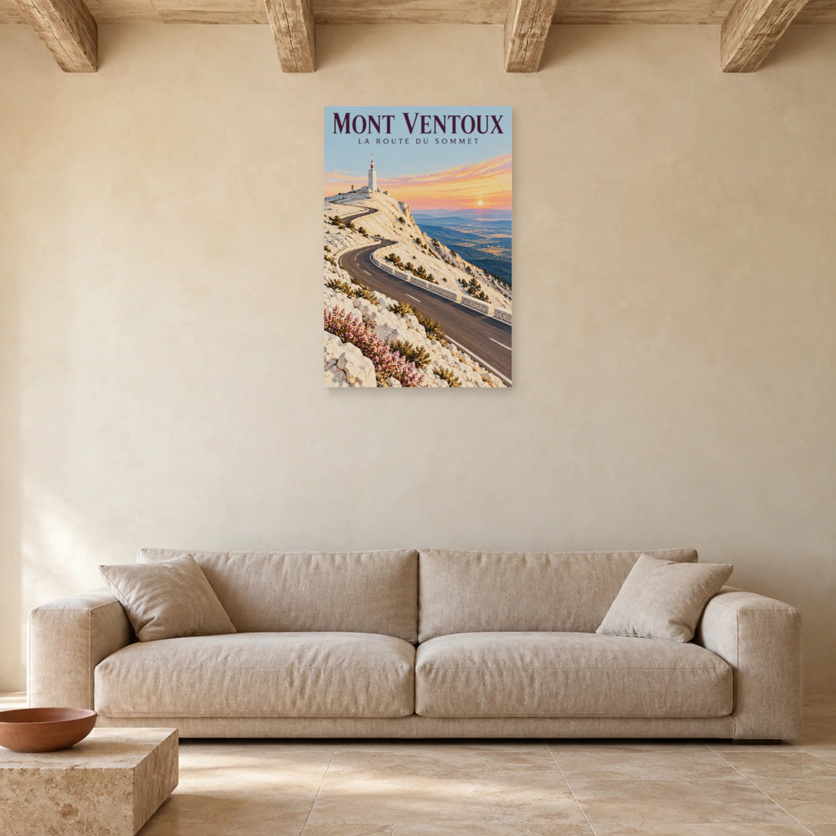 Affiche Mont Ventoux Route du sommet dans un salon - Art Virtuoso