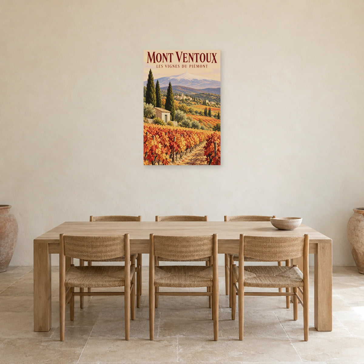 Affiche Mont Ventoux Vignes du piémont dans une salle à manger - Art Virtuoso
