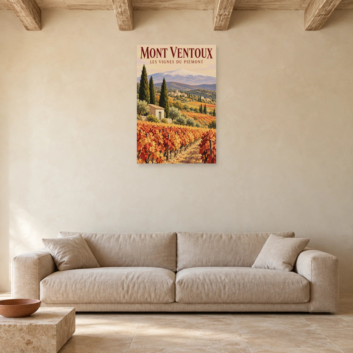 Affiche Mont Ventoux Vignes du piémont dans un salon - Art Virtuoso