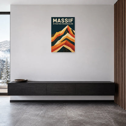 Affiche Massif – Strates minérales dans une entrée ou un couloir - Art Virtuoso