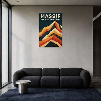 Affiche Massif – Strates minérales dans un salon - Art Virtuoso