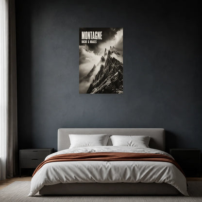 Affiche Montagne – Roche et nuages dans une chambre - Art Virtuoso