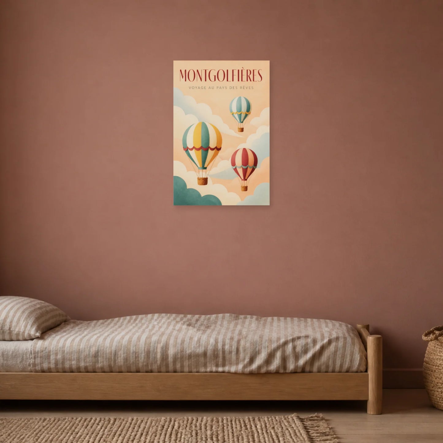 Affiche Montgolfières – Voyage au Pays des Rêves dans une chambre - Art Virtuoso