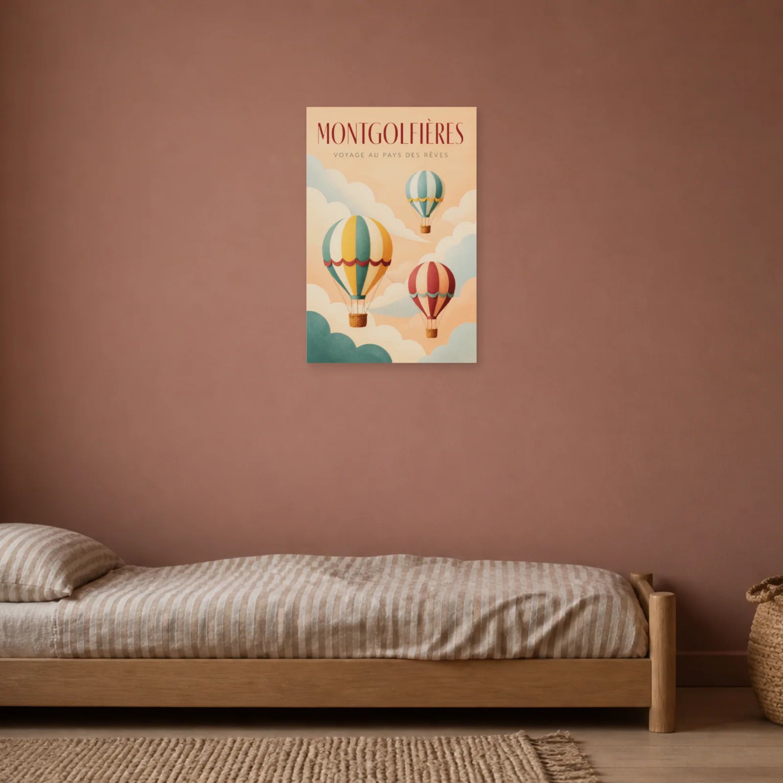 Affiche Montgolfières – Voyage au Pays des Rêves dans une chambre - Art Virtuoso