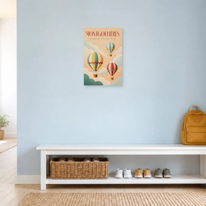 Affiche Montgolfières – Voyage au Pays des Rêves dans une entrée ou un couloir - Art Virtuoso