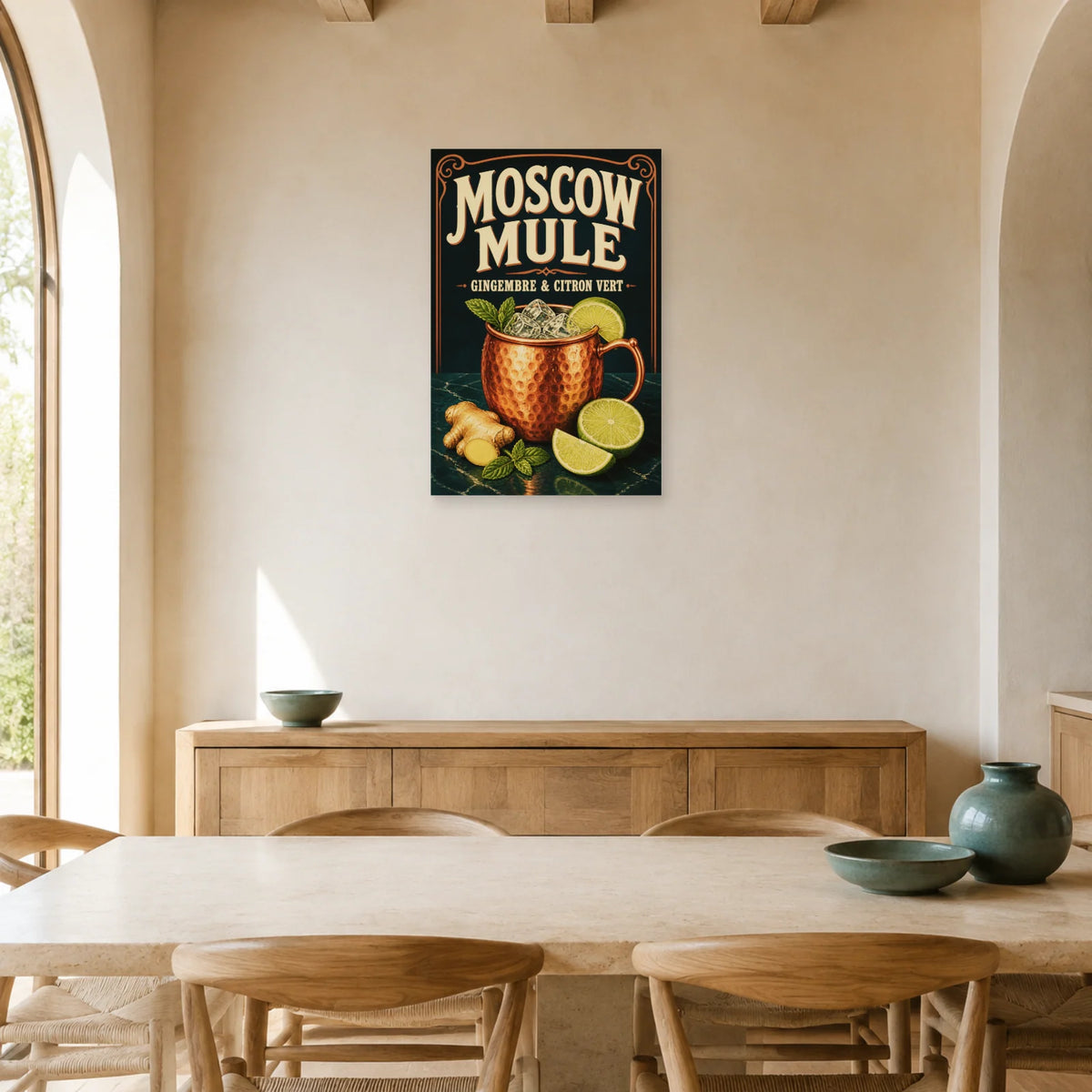 Affiche Moscow mule, gingembre citron vert dans une salle à manger - Art Virtuoso