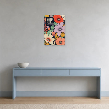 Affiche Motif Floral – Formes & Couleurs dans une entrée ou un couloir - Art Virtuoso