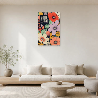 Affiche Motif Floral – Formes & Couleurs dans un salon - Art Virtuoso
