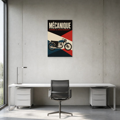 Affiche Moto graphique – Mécanique dans un bureau - Art Virtuoso