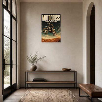 Affiche Motocross – Terre et vitesse dans une entrée ou un couloir - Art Virtuoso