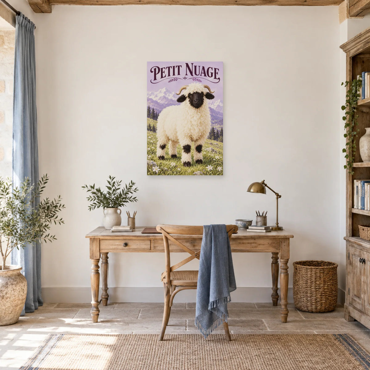 Affiche Mouton du Valais - Petit nuage dans un bureau - Art Virtuoso