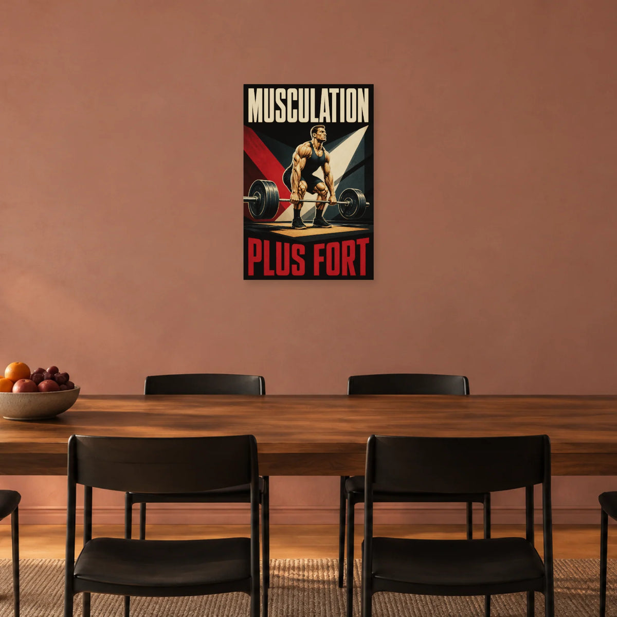 Affiche Musculation – Plus fort dans une salle à manger - Art Virtuoso