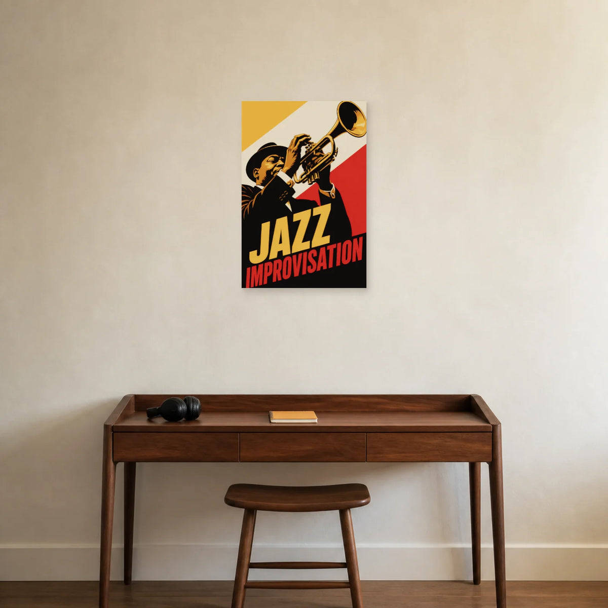 Affiche Jazz – Improvisation dans un bureau - Art Virtuoso