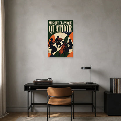 Affiche Musique classique - Quatuor dans un bureau - Art Virtuoso