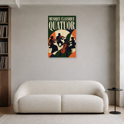 Affiche Musique classique - Quatuor dans un salon - Art Virtuoso