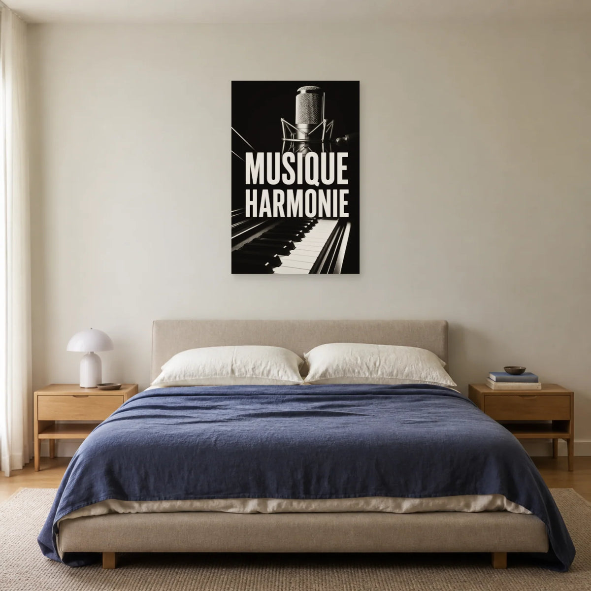 Affiche Musique noir et blanc – Harmonie dans une chambre - Art Virtuoso