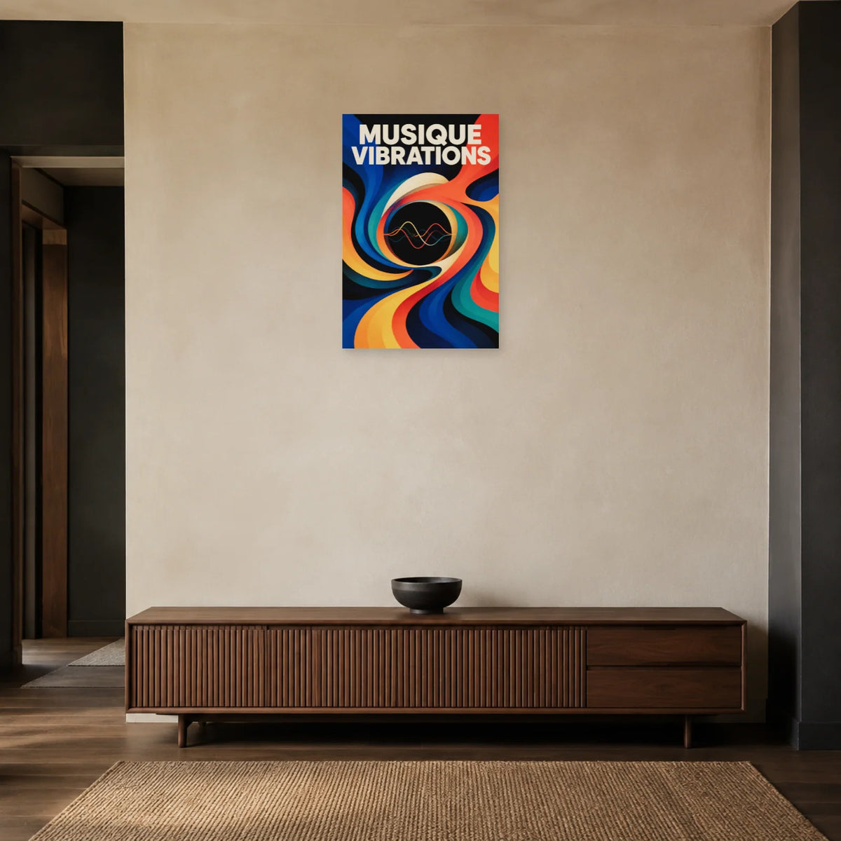 Affiche Musique - Vibrations dans une entrée ou un couloir - Art Virtuoso