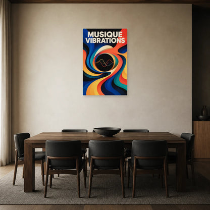 Affiche Musique - Vibrations dans une salle à manger - Art Virtuoso