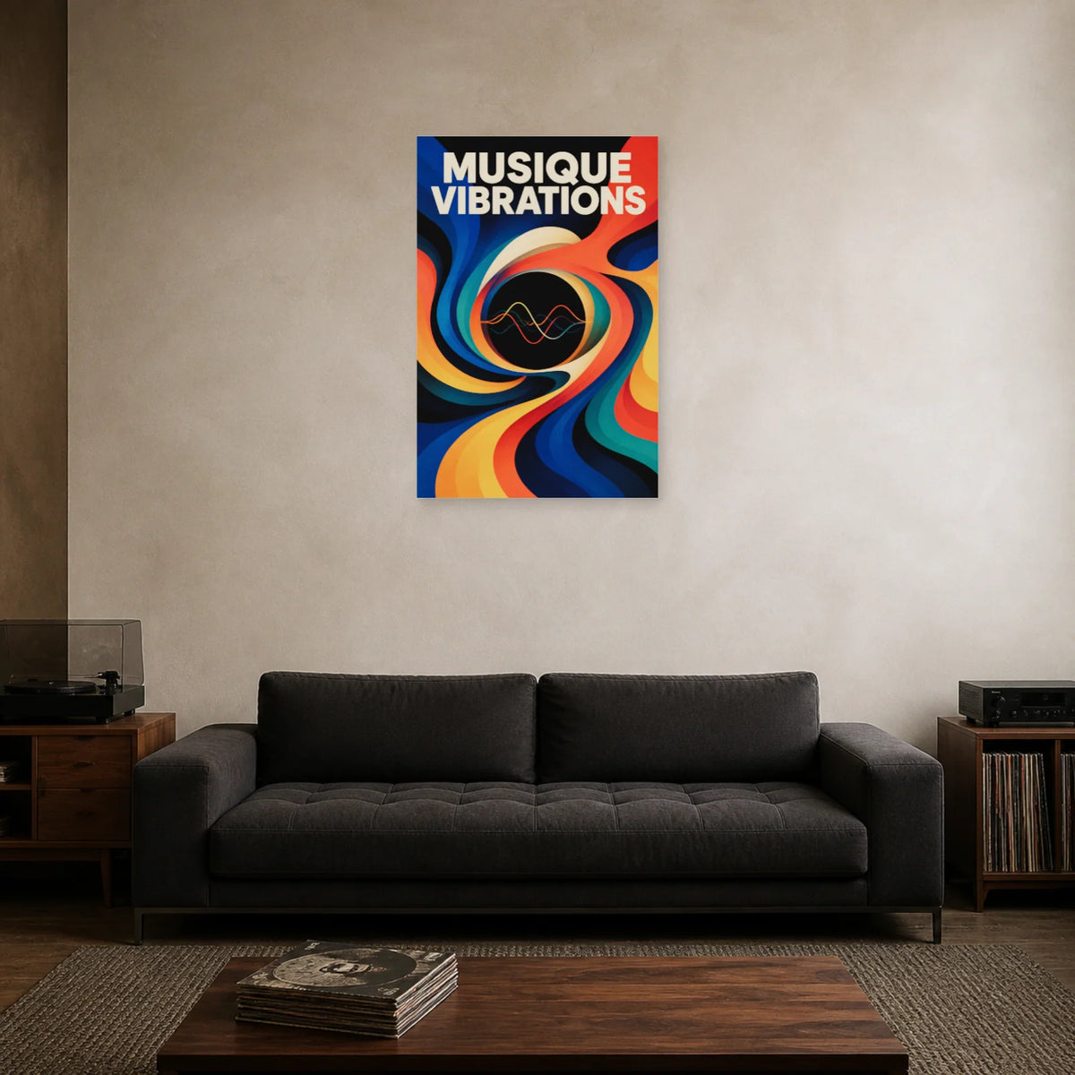 Affiche Musique - Vibrations dans un salon - Art Virtuoso