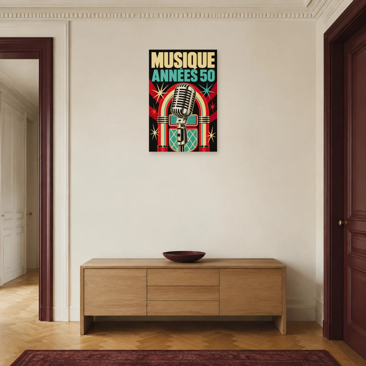 Affiche Musique vintage - Annees 50 dans une entrée ou un couloir - Art Virtuoso