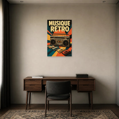 Affiche Musique vintage - Retro dans un bureau - Art Virtuoso
