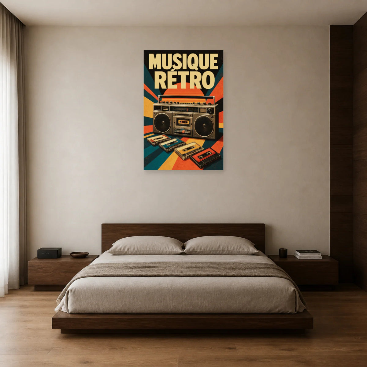 Affiche Musique vintage - Retro dans une chambre - Art Virtuoso