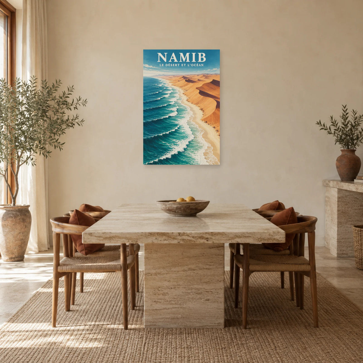 Affiche Namib – Là où le désert rencontre l'océan dans une salle à manger - Art Virtuoso