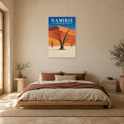 Affiche Namibie – Deadvlei et les arbres du silence dans une chambre - Art Virtuoso