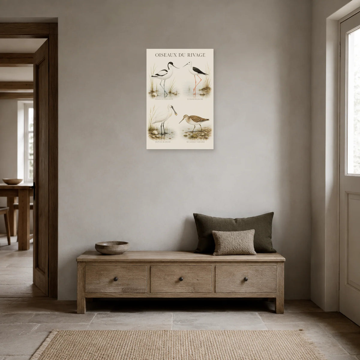Affiche Oiseaux du rivage - Étude naturaliste dans une entrée ou un couloir - Art Virtuoso