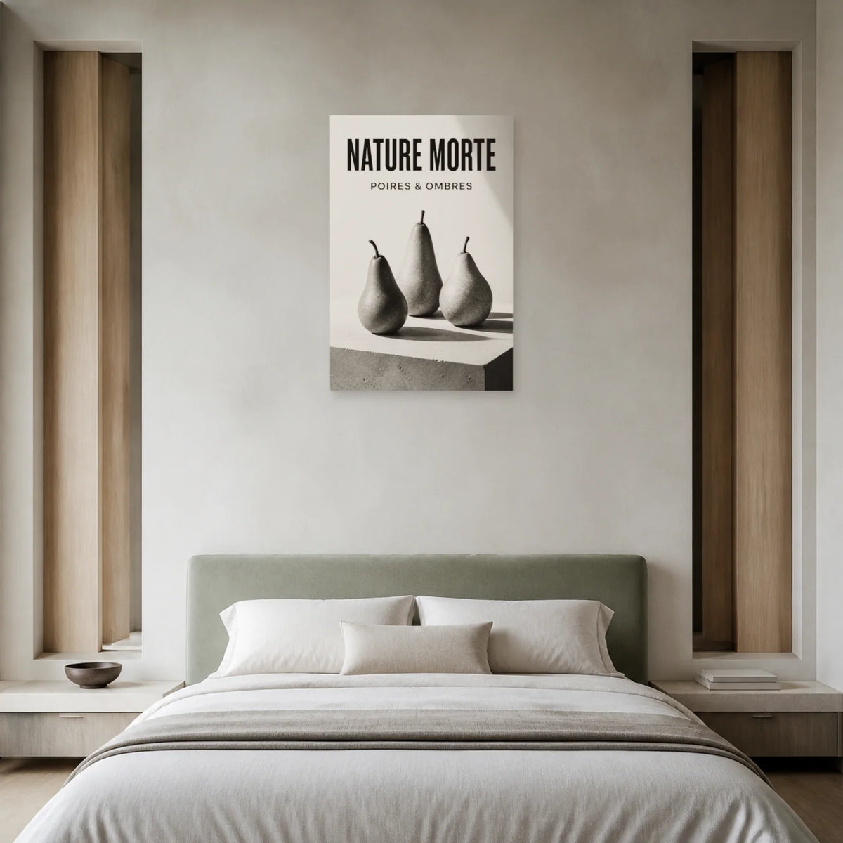 Affiche Nature Morte – Poires & Ombres dans une chambre - Art Virtuoso