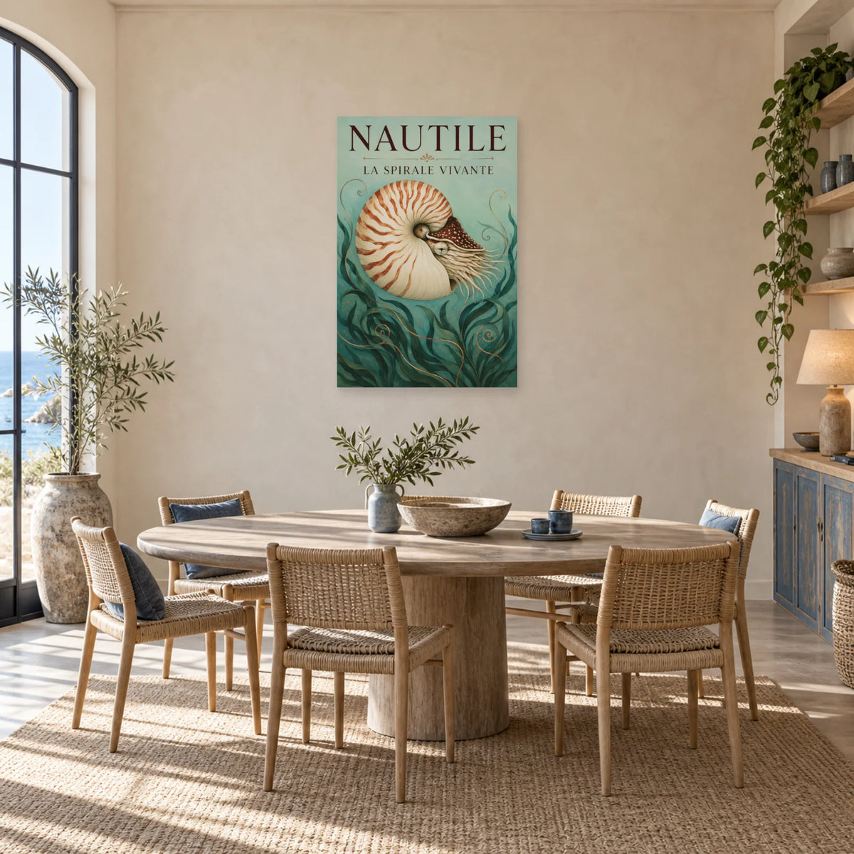 Affiche Nautile - La spirale vivante dans une salle à manger - Art Virtuoso