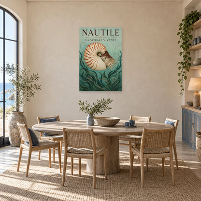 Affiche Nautile - La spirale vivante dans une salle à manger - Art Virtuoso
