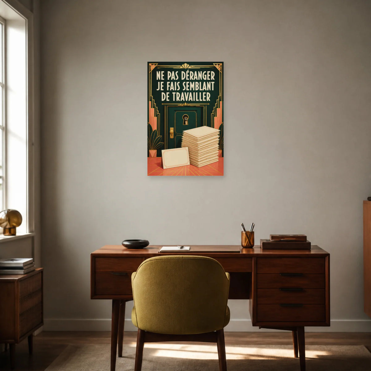 Affiche Ne pas déranger – Je fais semblant de travailler dans un bureau - Art Virtuoso