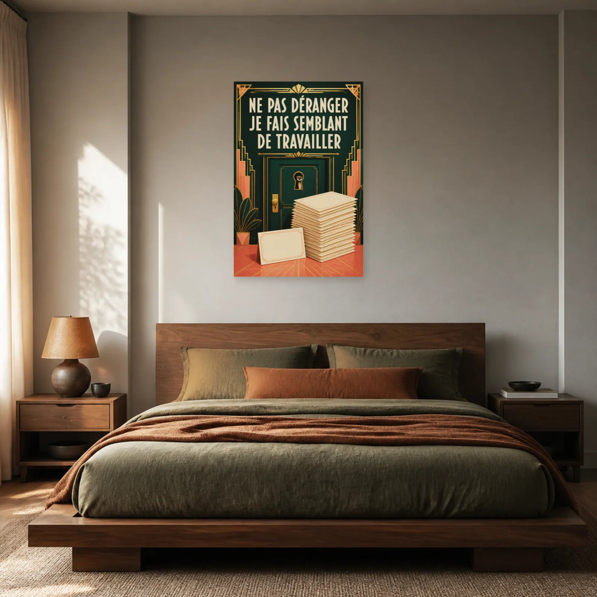 Affiche Ne pas déranger – Je fais semblant de travailler dans une chambre - Art Virtuoso