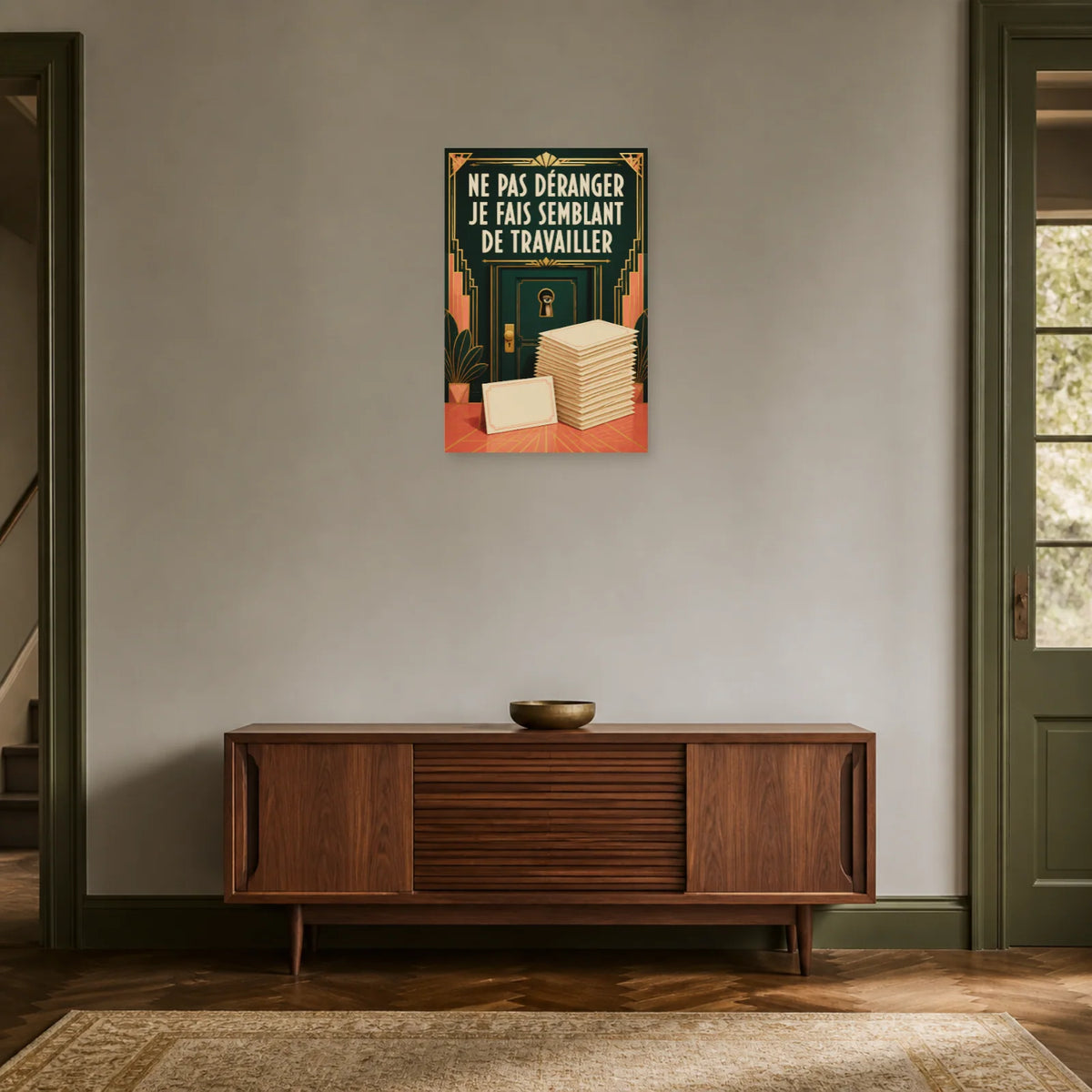 Affiche Ne pas déranger – Je fais semblant de travailler dans une entrée ou un couloir - Art Virtuoso