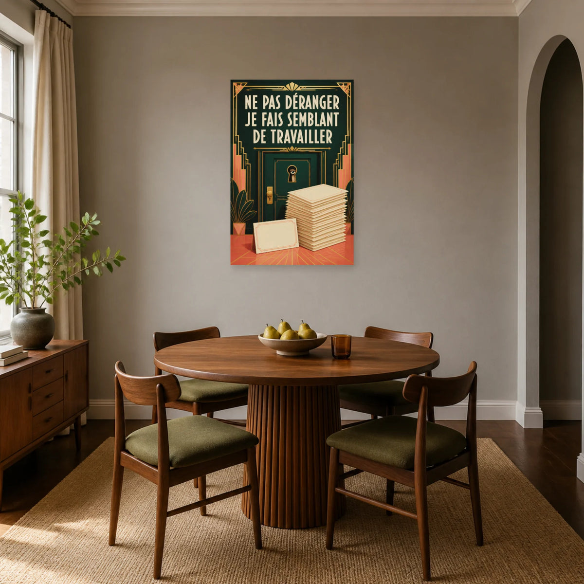 Affiche Ne pas déranger – Je fais semblant de travailler dans une salle à manger - Art Virtuoso